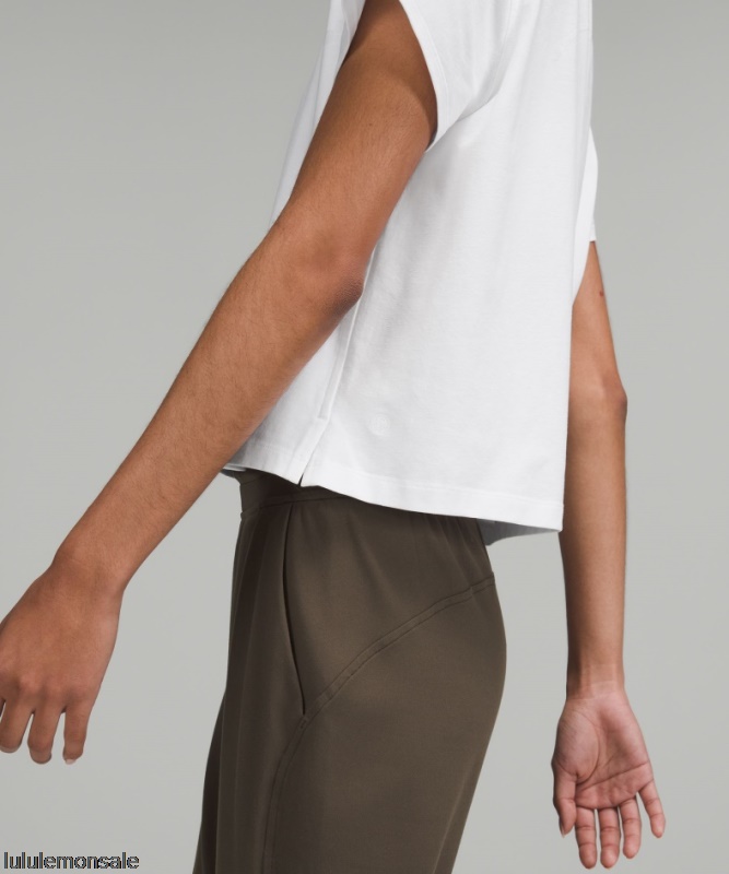 Lululemon Damen DELULU329 | Weißes Klassisches T-shirt Aus Einer Baumwollmischung
